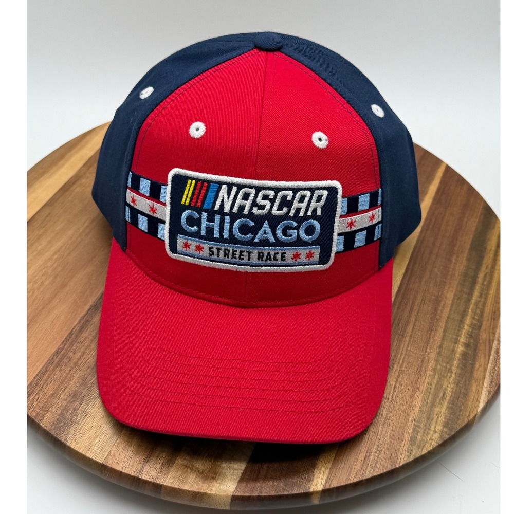 NASCAR Chicago Street Race Hat Red Navy Blue Adjustable Baseball Cap 0920